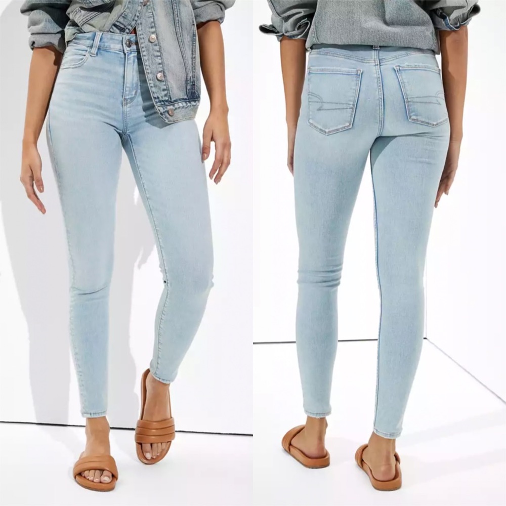 AE HI-RISE JEGGING Light Wash Jeans size 4